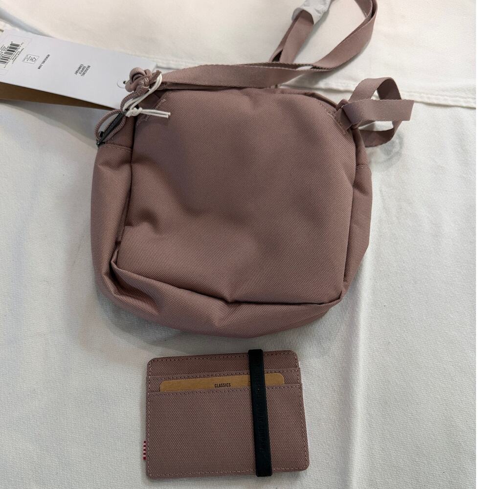 Herschel Supply Co. Ash Rose "Classic Cross Body" & "Charlie" Card Holder NWT - Picture 2 of 9